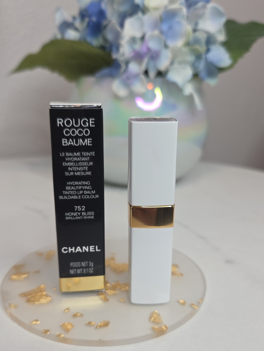 CHANEL Rouge Coco Baume Tinted Lip Balm — White & Gold Case
